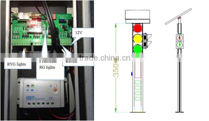 Brand new integrated solar power system wireless pedestrian traffic light with button