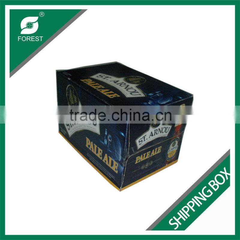 COLOR PRINTED WINE BOTTLE CARDBOARD WHOLESALE SHIPPING BOXES 24 BOTTLES BEER SHIPPING BOX WITH DIVIDERS