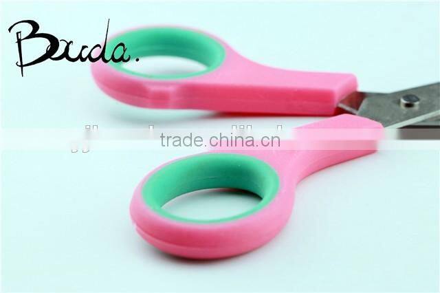 Good quality colourful soft handle office scissors/student scissors BD-S1618