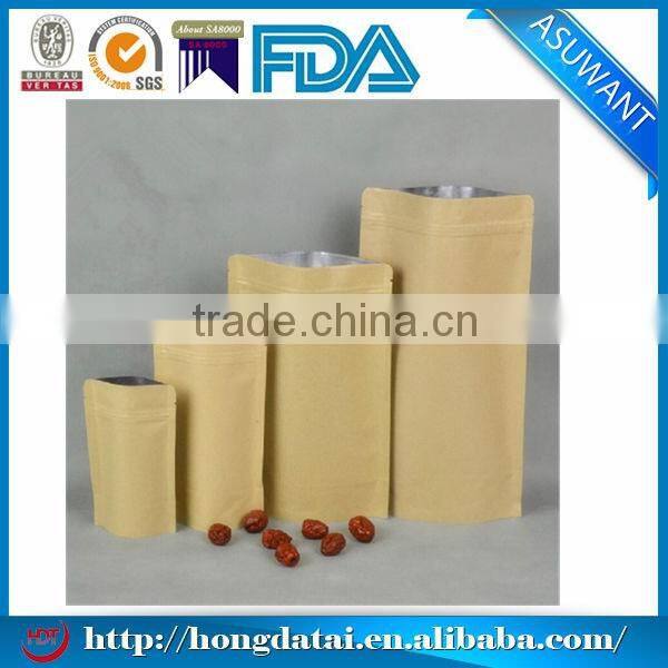 Gravure printing stand up Kraft paper bag china