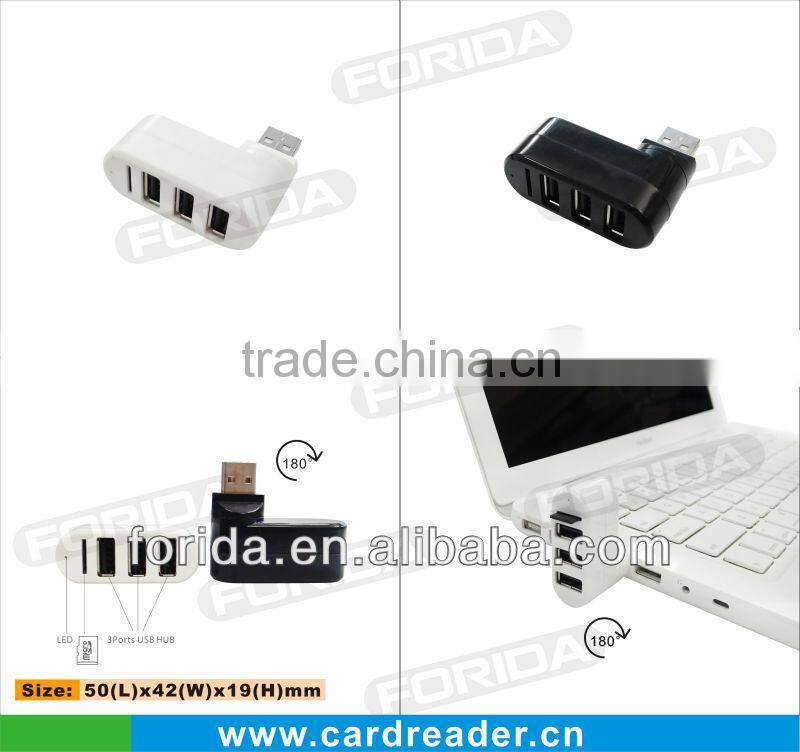 Rotating 180 degree 3 ports HUB