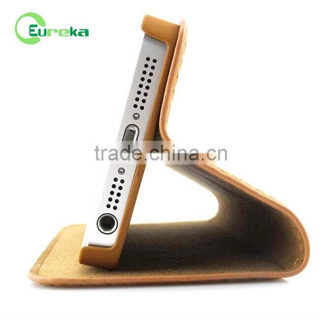 Wholesale custom wallet case genuine leather cell phone case for Apple IPhone 5