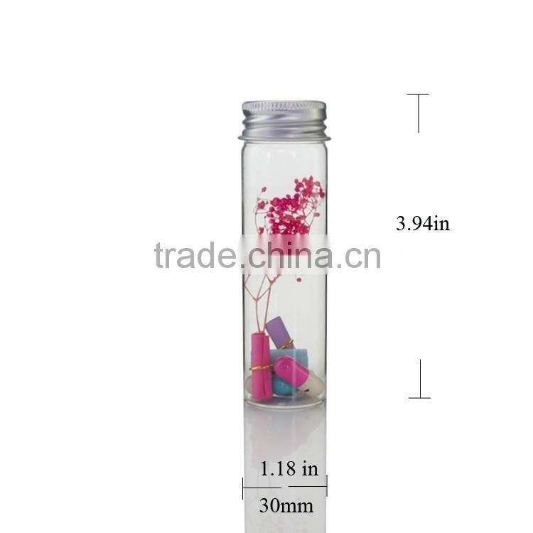 Small Tall Glass Bottles with Aluminum Caps, Wedding Favours, Place Settings