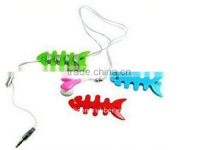 Silicone fish shape the headset bobbin winder