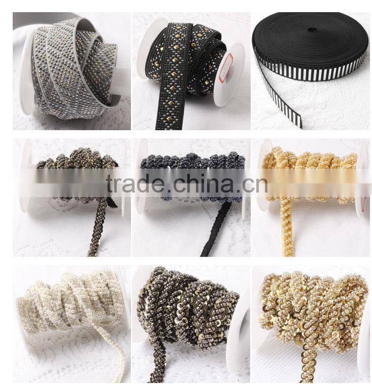 hot sale thread embroidery fancy chain ,fashion woman garment Beaded lace trim