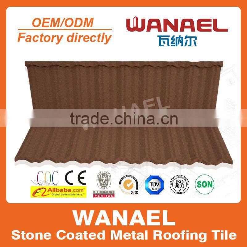 HOT SALE heat insulation Stone coated Roof tile, Wanael guangzhou construction materials/roman pattern tiles