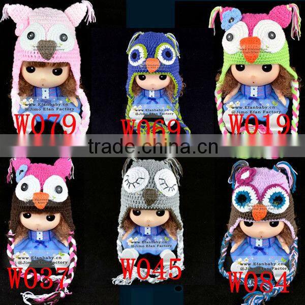 knit owl beanie handmade crochet animal hats for children