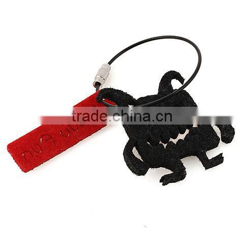 wool felt key ring/red felt key chain