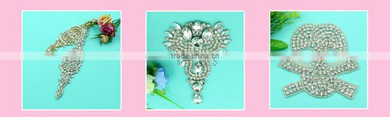 HC-2114 Guangzhou Bulk Sale Czech Crystal Beaded Appliques,Wholesale High Quality Hot Fix Rhinestone Bead Applique