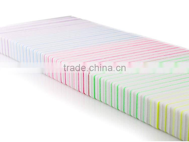 colorful rectangle sandpaper washable buffers nail art files manicure tools