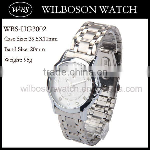 Quartz alloy watch case watch with stainless steel bracelet