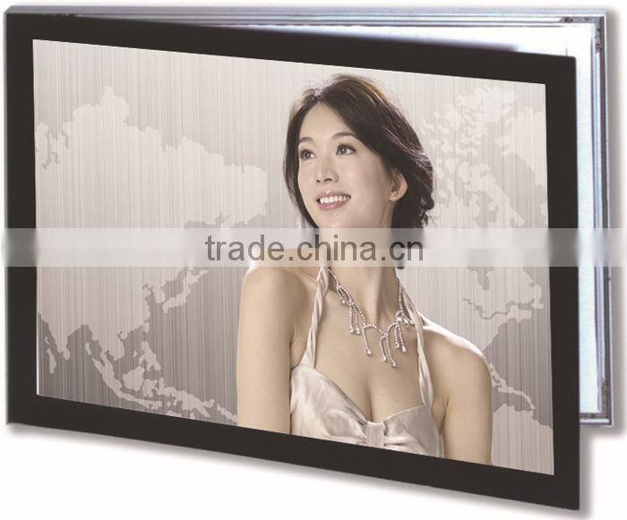 High brightness edgelit lightbox sign with black aluminum profiles