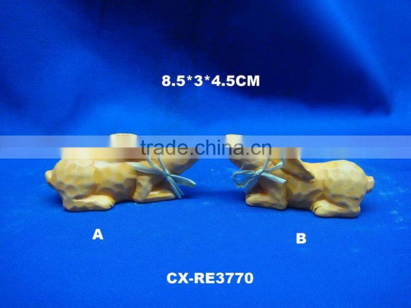 since 1989 factory wooden napkin ring table decoration restaurant high quality easter ceramic rabbit napkin ring
