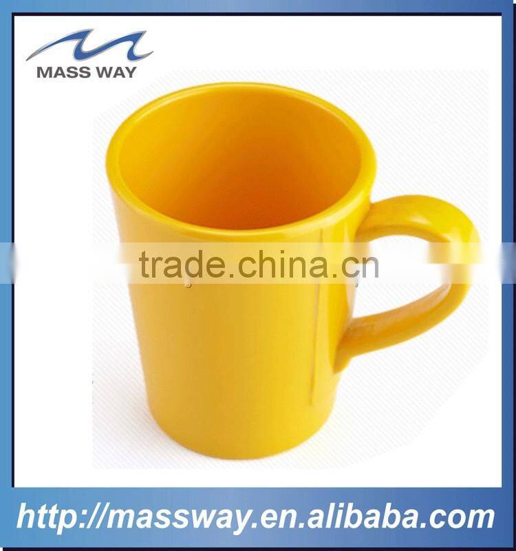 Plastic safety yellow plastic Melamine mug with handle