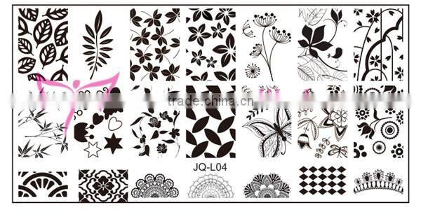 Tree and flower design nail image plate,custom metal nail art stamping plate