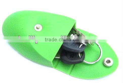 Fashion special styles with button Silicone Key holder soft skin wallet factory