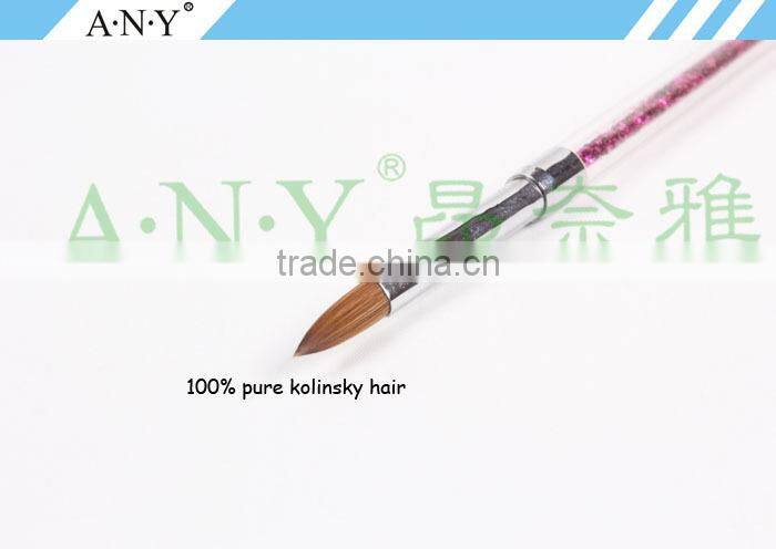 ANY Glitter Handle Pure Kolinsky Professional Acrylic Nail Brushes