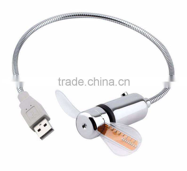 Mini LED USB Fan Clock Flexible Time Display LED Light for Tablet Computer