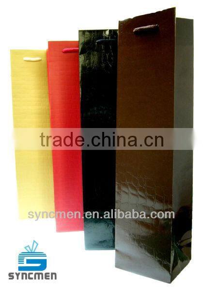2014 High quality Wine bottle paper bag