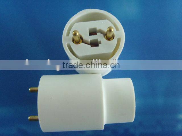 Easily installed plug-in t8 to t5 lamp adaptor