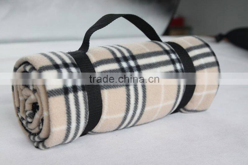 Multi-Purpose Travel Home Polyester Plaid Fleece Blanket