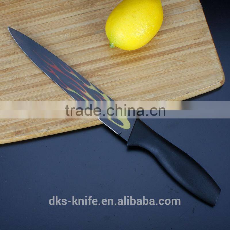 KP1402-S5 New Designed Colorful Nonstick Knife with PVC Box Packing Color Coating 5pcs knife set
