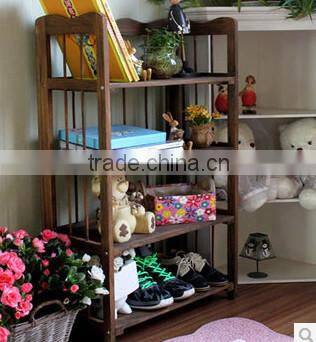 living room simple to use Multi-layer solid wood shoe rack shelf