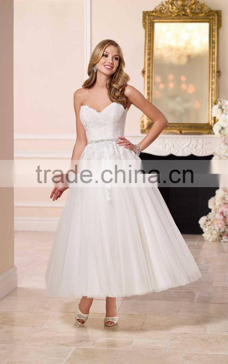 (MY6177) MARRY YOU China Sweetheart Knee-length Lace Wedding Dresses Short 2016