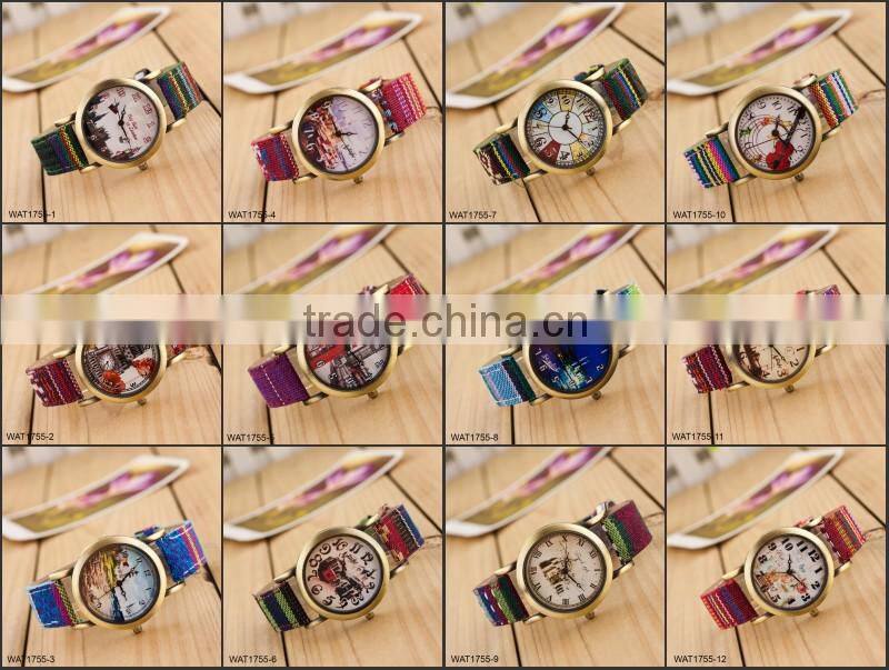 New Handmade Dial Denim Strap Wrist Watch