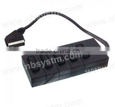 21pin Scart plug to 5 x 21pin Scart jacks box 30cm(,dvd-r,versterker,game control)