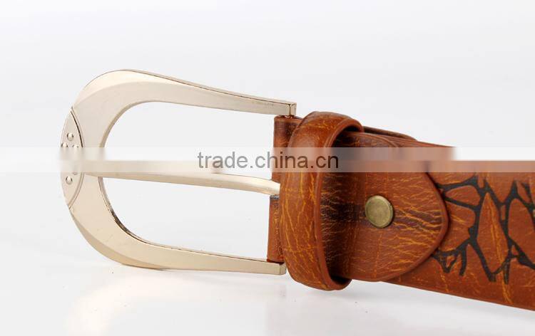 2015 hot sell customs PU genuine leather belt for man