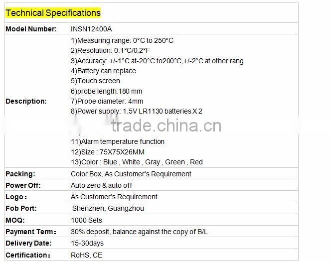 Hot Grill Digital Long Range Meat Thermometer And Timer With Probe