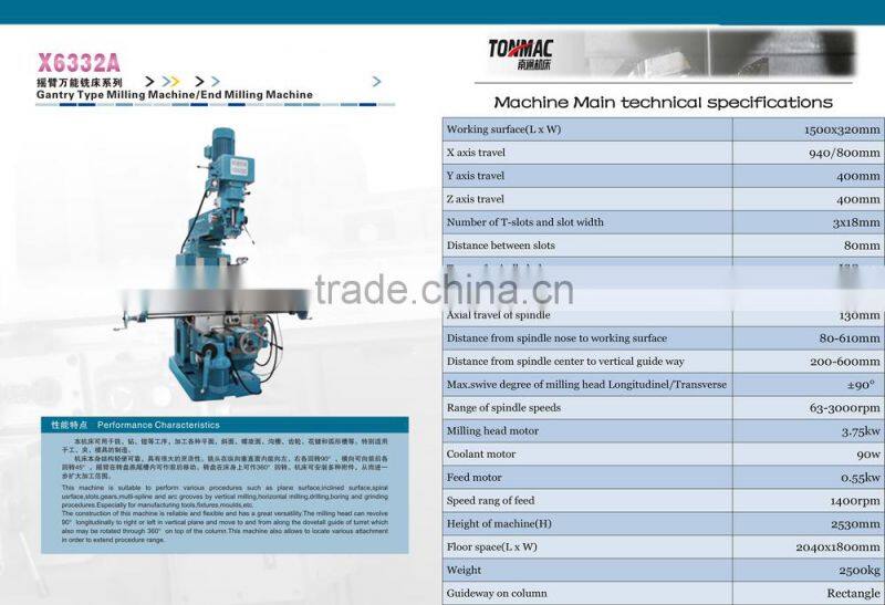 corn Universal Milling Machine tool X6332A defense industry