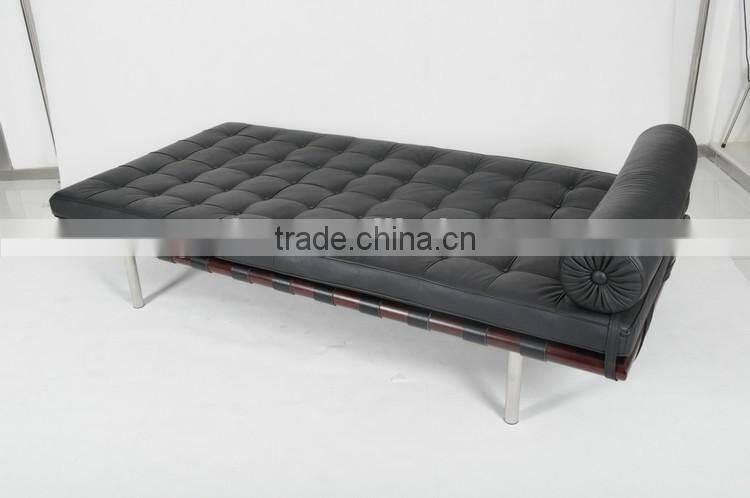 Buy 2016 luxury replica leather black mies van der rohe barcelona daybed