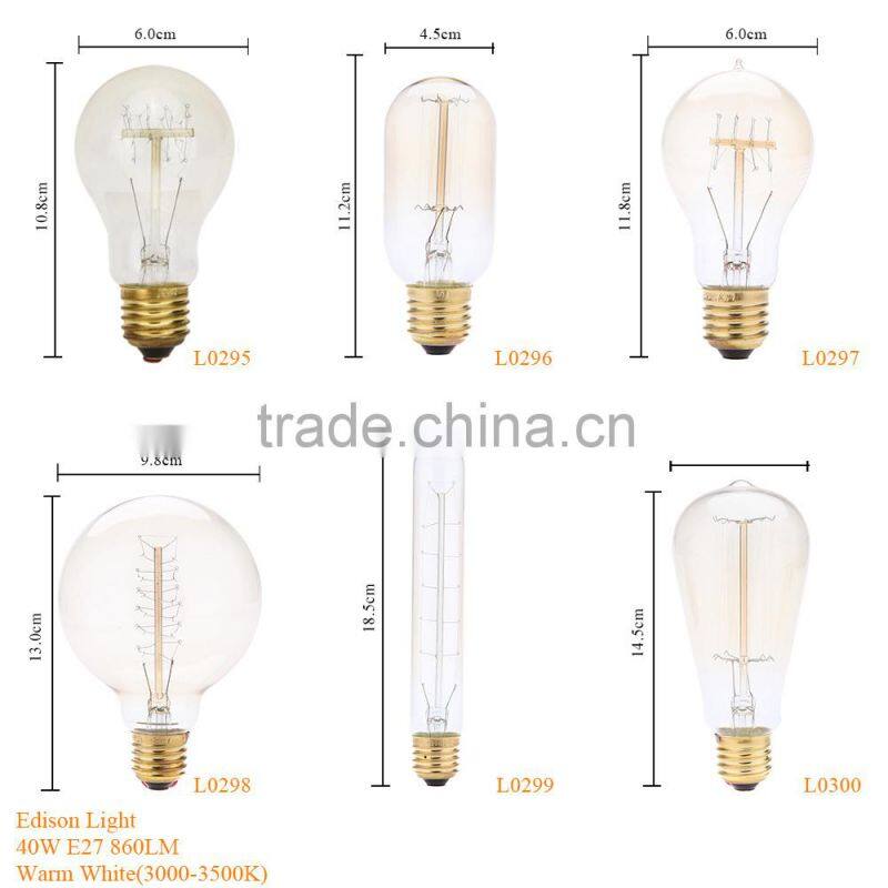 15/17/19ak squirrel cage edison bulb B22 base ST64 25W/40W edison bulb lamp