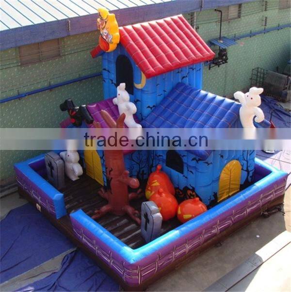 2015 new design Halloween playground inflatable fun city for outdoor decoration