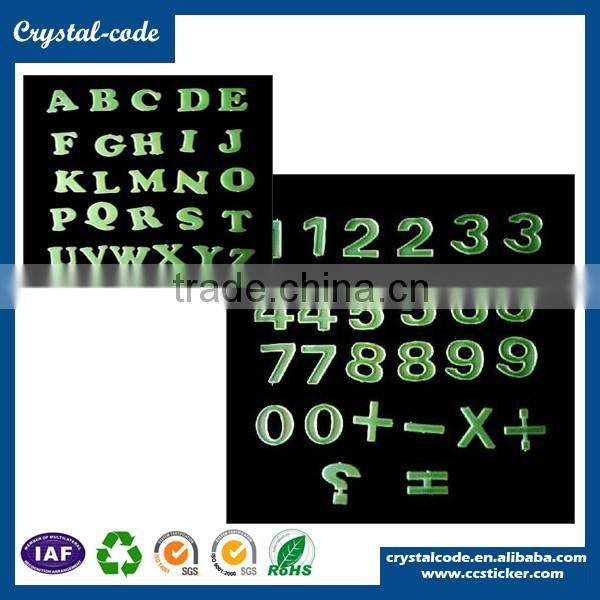 26 letters various shapes noctilucent glow in the dark sticker