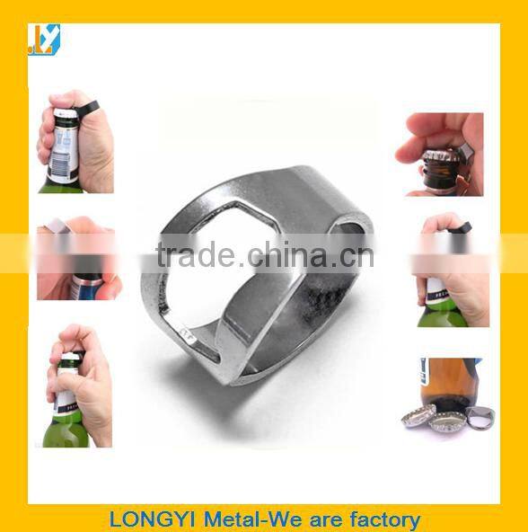 Cool Stainless Steel Metal Finger Ring Beer Wine Bottle Opener Tool Instrument