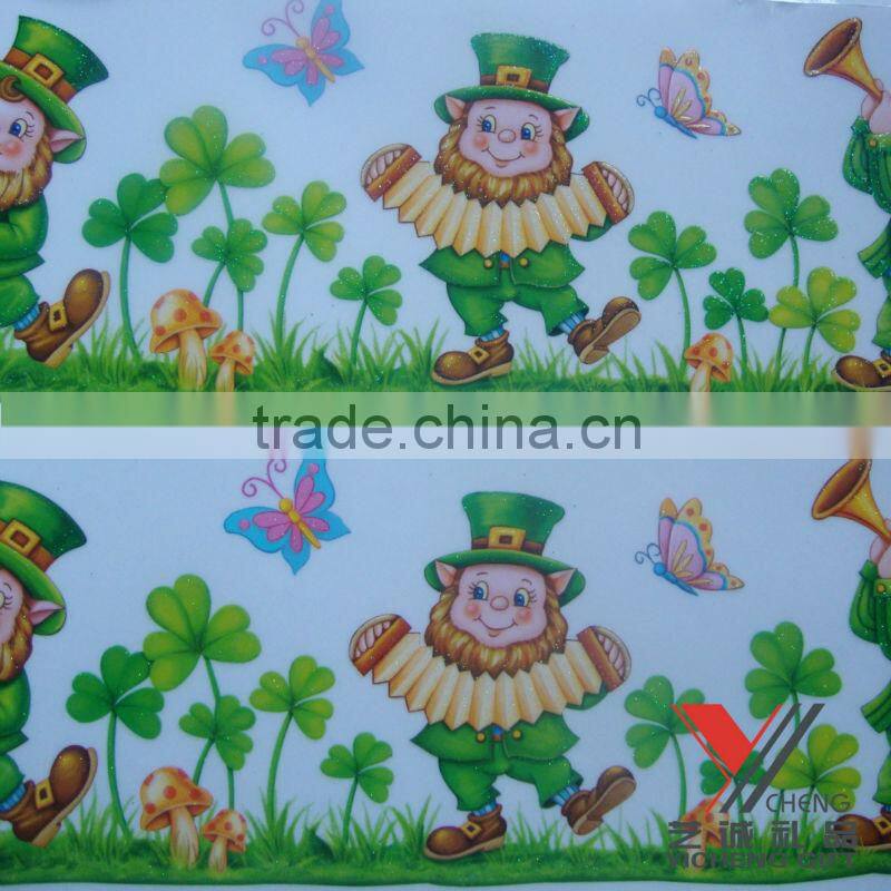 customized adhesive3d oval shape laser room decor sticker