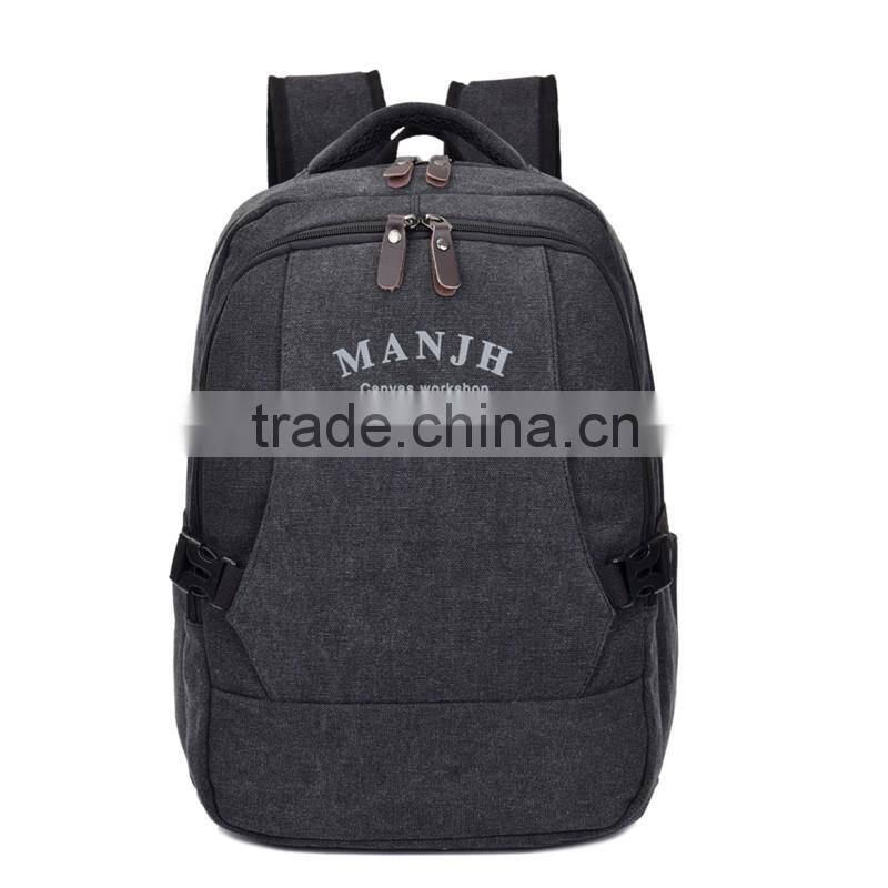 OEM Factory Custom Fashion Black Notebook Laptop Backpack Trendy mens canvas backpack