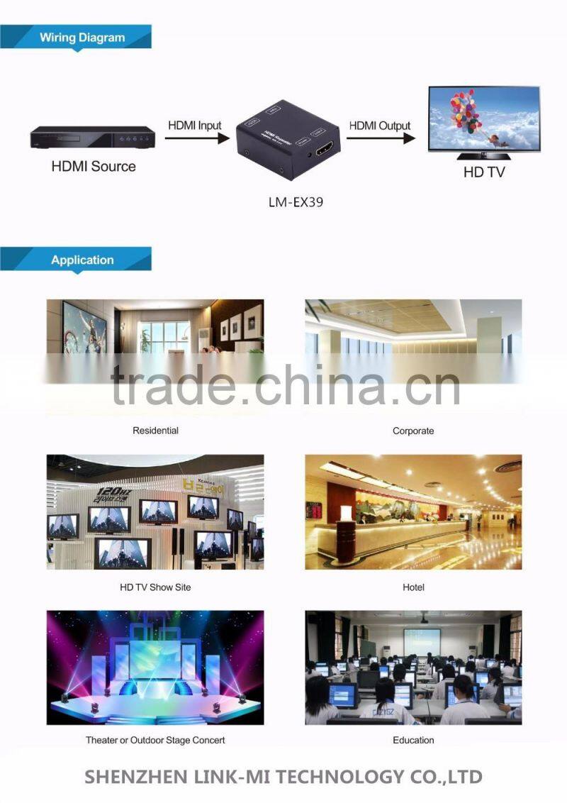 LINK-MI LM-EX39 wholesale price HDMI video signal amplifier Transmit up to 25m under 4Kx2K@60Hz, YUV 4:4:4