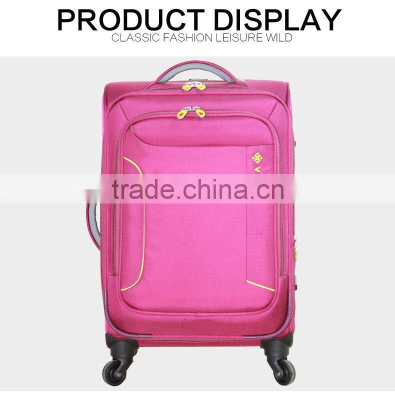 2016 Desiner High End Business style Fabric trolley Luggage suitcase with 4 spinner wheels