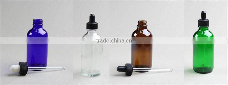 Clear Transparent Glass Boston Round Dropper Bottles