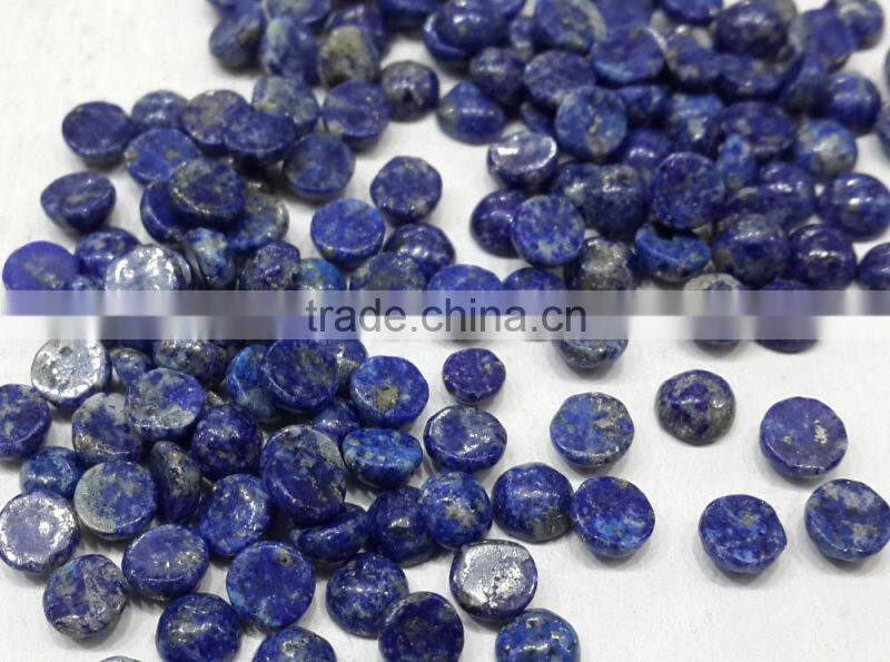 6mm Natural Loose Blue Lapis Lazuli Cabochon Gemstone Round Non-treated for Setting