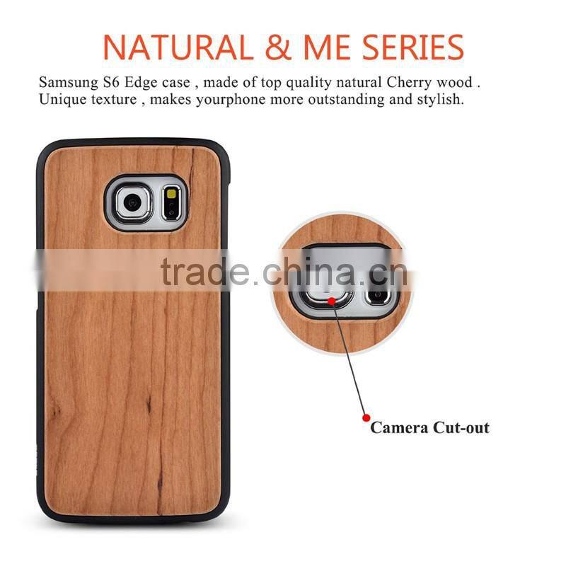 Classic Model PC+ Cherry Wood Cover For Galaxy S6 Edge Plus Case For Samsung S6 Edge Housing for S6 Edge case