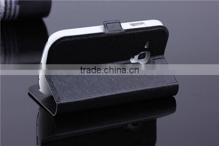 Hot sell wallet book leather case for Samsung galaxy S3 mini i8190 with card slot