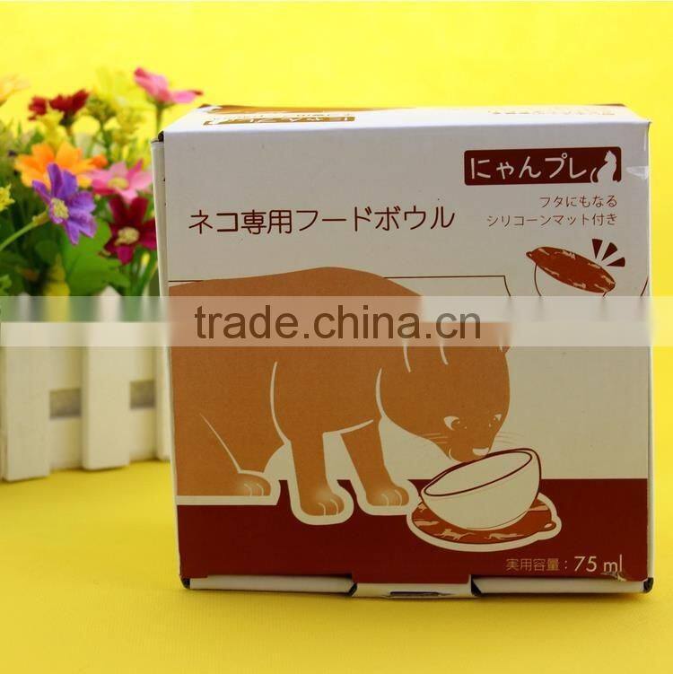 Sloped White Ceramic New Products Pet Cat Dog Bowl With Stand Ceramic