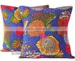 Wholesale Kantha Print Cushion Cover, Kantha Cushion Cover, Indian flower Printed Cushion Cover
