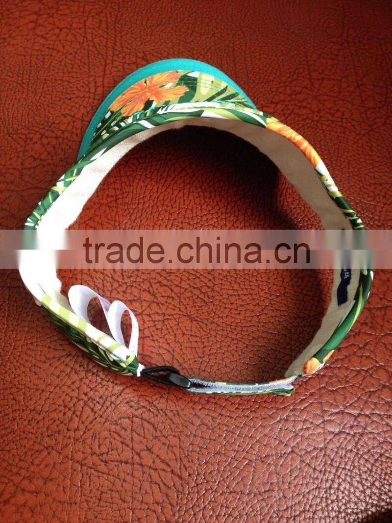 Custom 3d embroidery floral sun visor hats with back closure