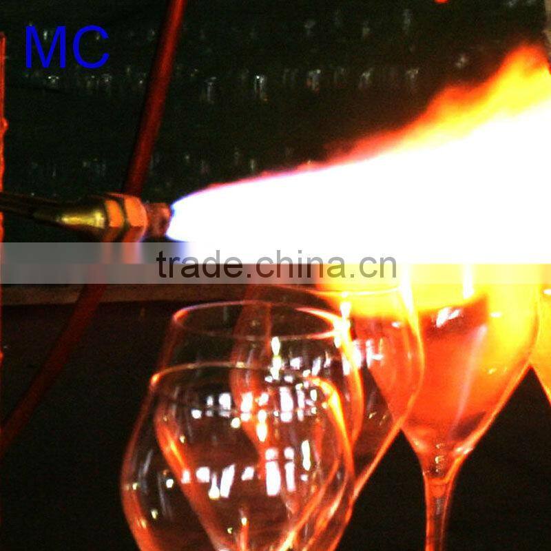 Hand blown clear water glass with gold rim